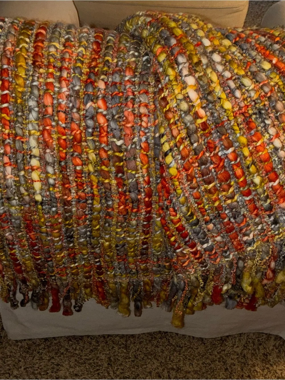 NWT Wild Petals Chunky Fringed Throw Fall Colors